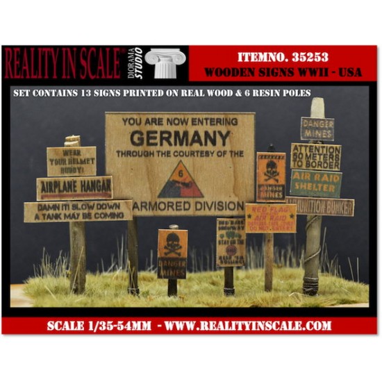 1/35 WWII USA Real Wooden Signs Set 1