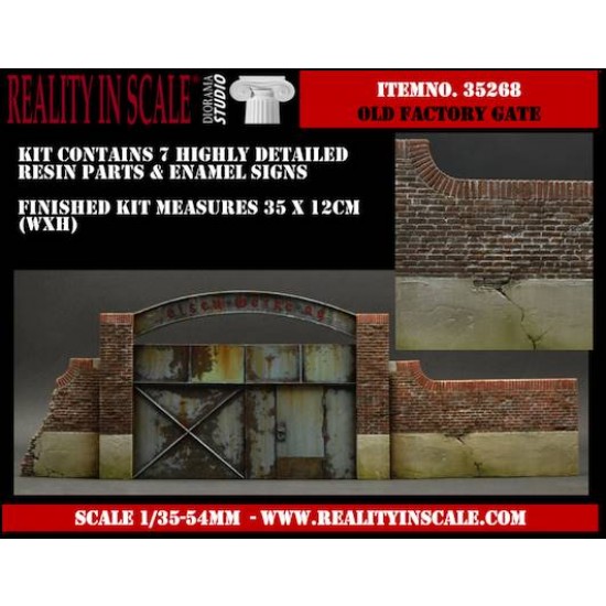 1/35 Old Factory Gate (7 resin parts & signs)