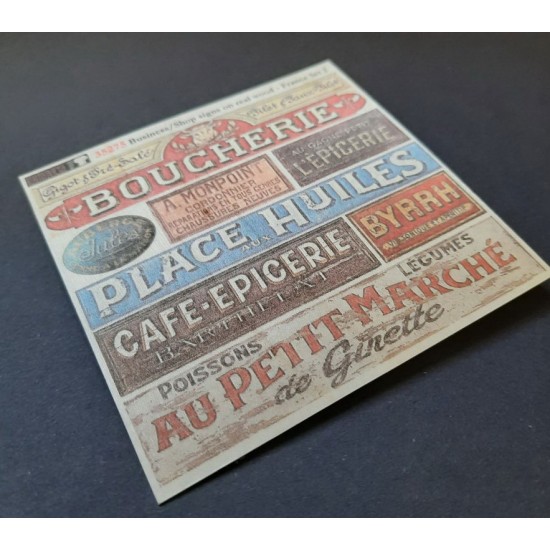 1/48 - 1/35 Shop / Business Signs On Real Wood - France Set #2