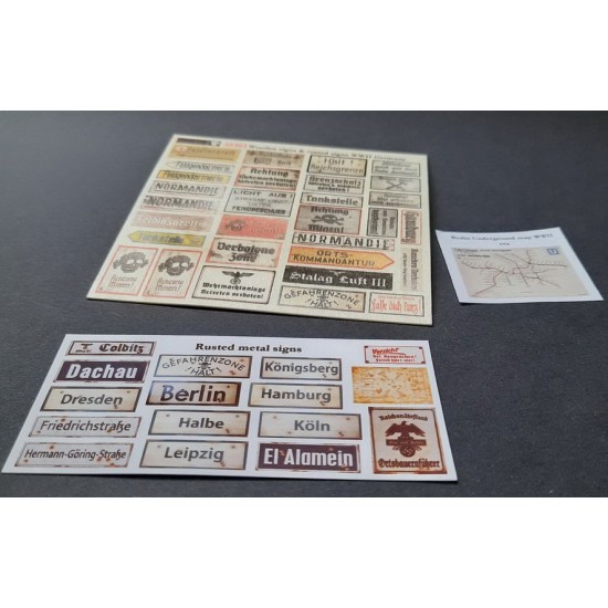 1/48 - 1/35 WWII German Wooden & Rusted Signs