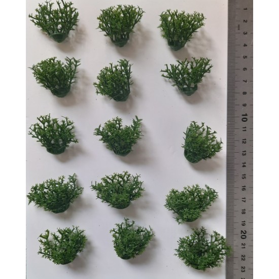 1/35 - 1/16 Plastic Plants - Wild Bushes Dark Green (15pcs)