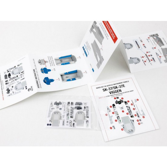 1/48 Saab SK-37/SK-37E Viggen 3D Acrylic Insturment Panel (Quick Set) for Special Hobby kits