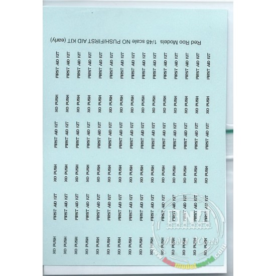 1/48 Decals - No Push / First Aid Kit (Modern)