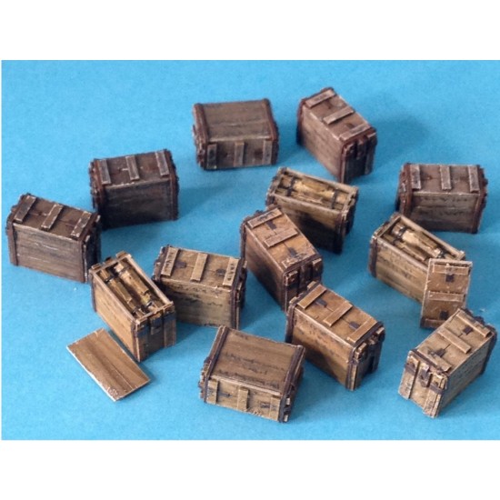 1/35 3inch Mortar Wooden Boxes (10 closed and 3 open boxes)