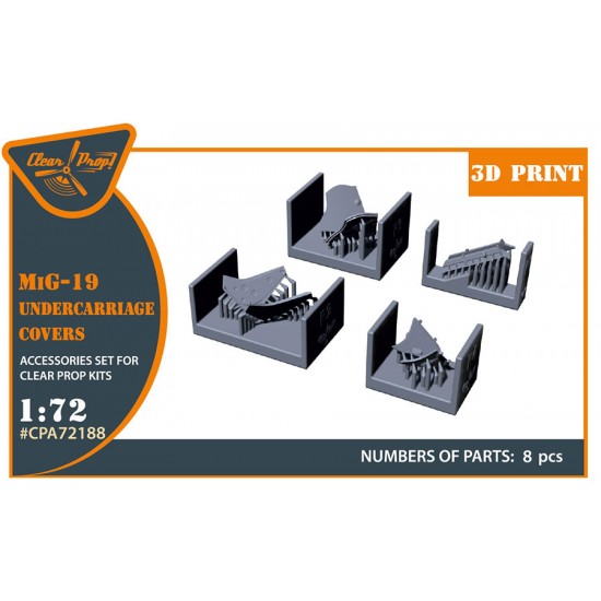 1/72 Mikoyan-Gurevich MiG-19 Undercarriage Covers for Clear Prop kits