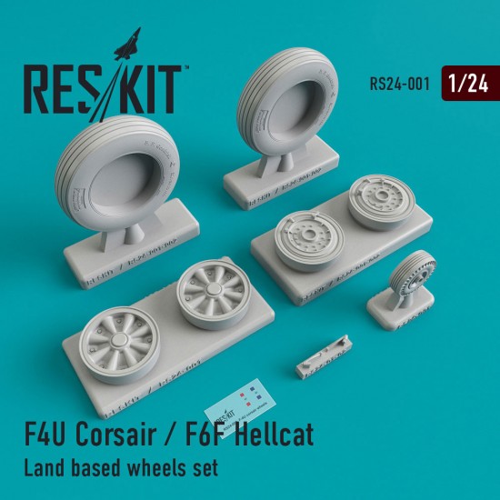 1/24 F4U Corsair/F6F Hellcat Land Based Wheels set for Airfix kits