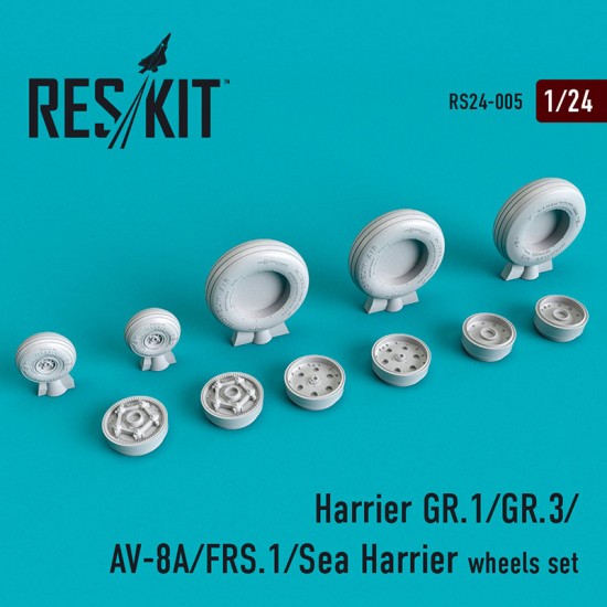 1/24 Hawker Siddeley Harrier GR.1/GR.3/AV-8A/FRS.1/Sea Harrier Wheels set for Airfix kits