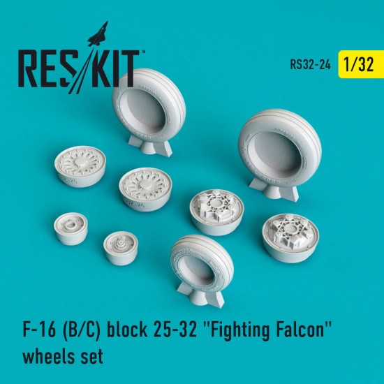 1/32 F-16 B/C Block 25-32 "Fighting Falcon" Wheels set for AFV Club/ Revell Hasegawa kits