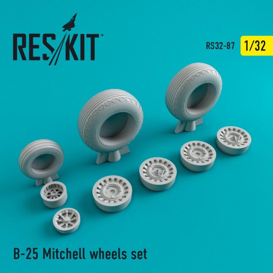 1/32 North American B-25 Mitchell Wheels set for HK Models/Wing Scale kits