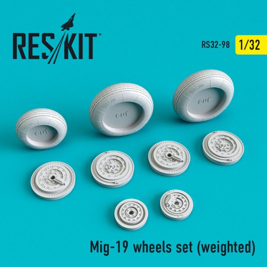 1/32 Mikoyan-Gurevich MiG-19 Wheels set (weighted) for Trumpeter