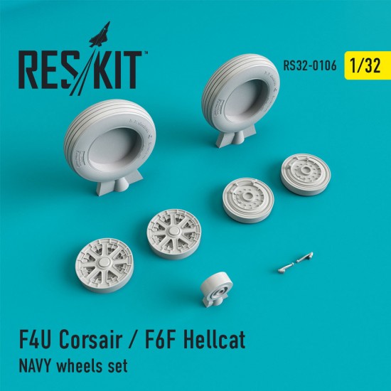 1/32 F4U Corsair / F6F Hellcat NAVY Wheels set for Revell/Tamiya/Trumpeter kits