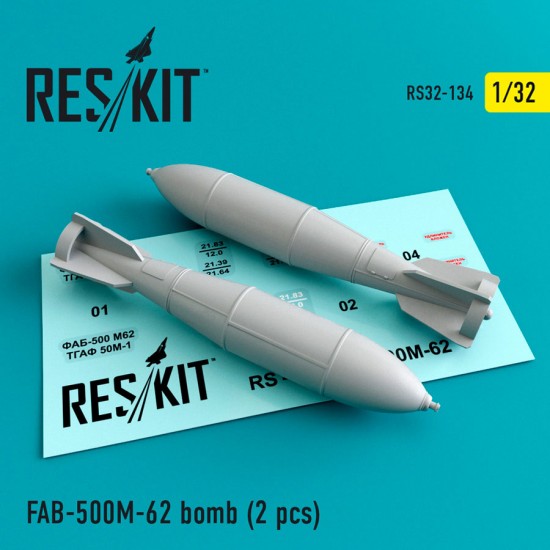 1/32 FAB-500 M-62 Bomb (2pcs) for Trumpeter Su-17/22/24/25/30/34 kits