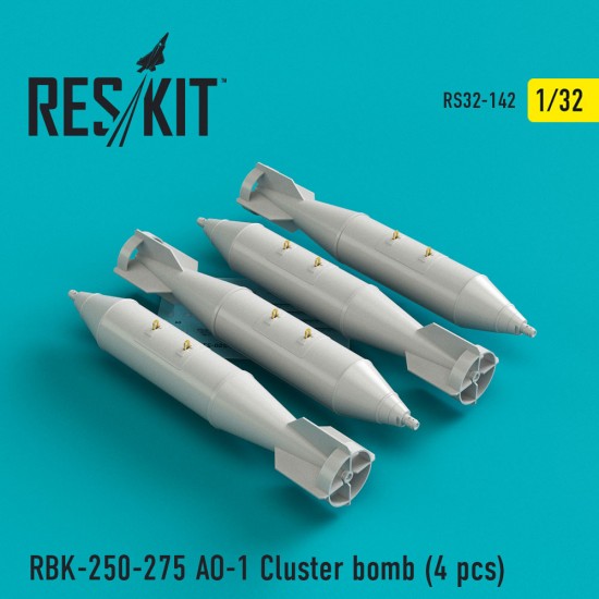 1/32 RBK-250-275 AO-1 Cluster Bomb (4pcs) for Trumpeter Su-25, MiG-21, MiG-27 kits