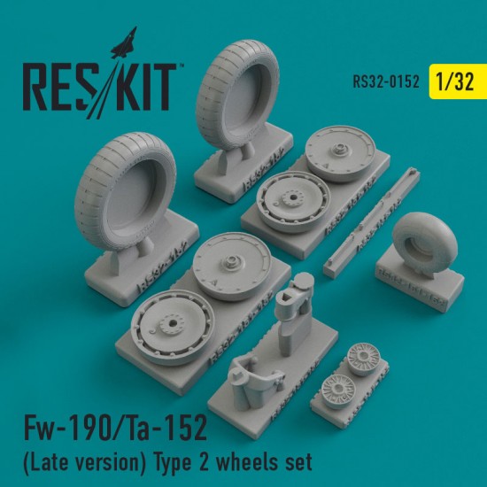 1/32 Fw-190/Ta-152 Late Type 2 Wheels set for Hasegawa/FROG/Kitty Hawk/Revell kits