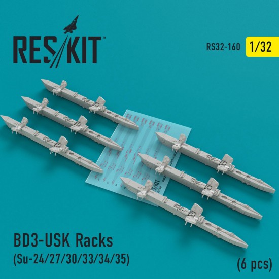1/32 Su-24/27/30/33/34/35 BD3-USK Racks (6pcs) for Trumpeter/Tanmodel kits