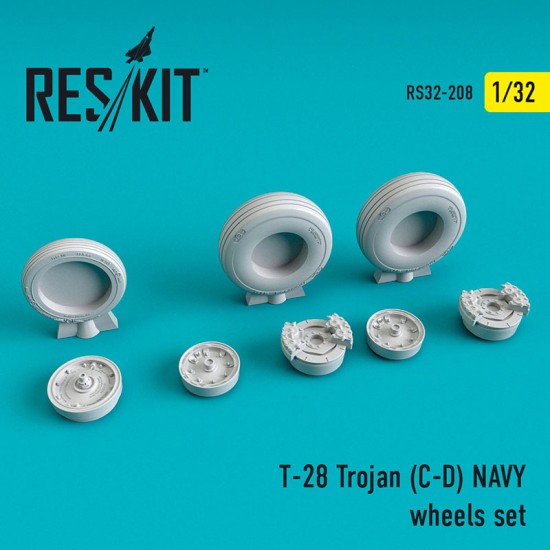 1/32 North American T-28 Trojan (C-D) Navy Wheels set for Kitty Hawk kits