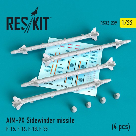 1/32 AIM-9X Sidewinder Missile (4pcs) for F-15/16/18/35