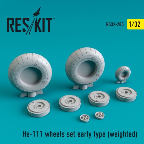 1/32 Heinkel He-111 Wheels set Early type (weighted) for Revell kits