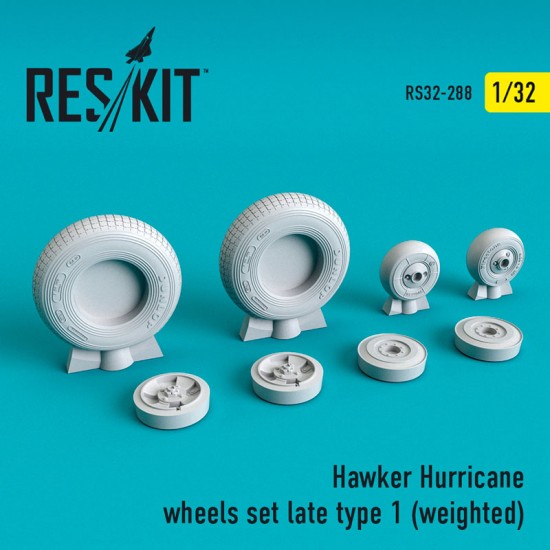 1/32 Hawker Hurricane Wheels set Late type 1 (weighted) for Revell/Monogram/Fly kits