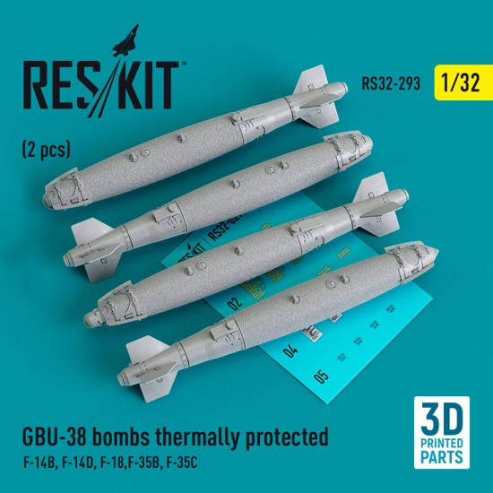 1/32 GBU 38 Bomb Thermally Protected (4pcs) for F-14B, F-14D, F-18, F-35B, F-35C