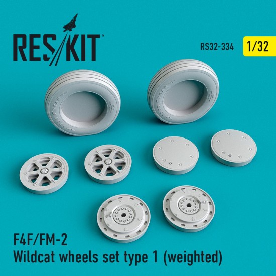 1/32 Grumman F-4F/FM-2 Wildcat Wheels set Type 1 (weighted) for Revell/Trumpeter kits