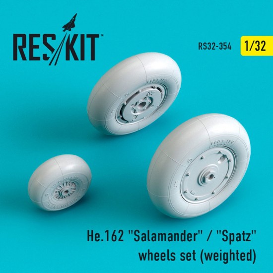 1/32 Heinkel He 162 Salamander / Spatz Wheels set (weighted) for Revell kits