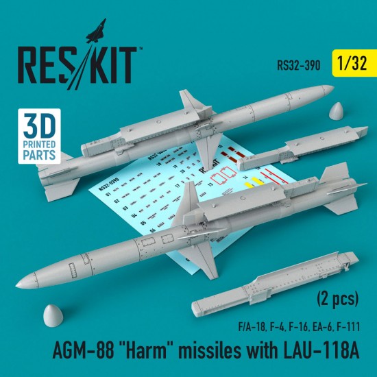 1/32 AGM-88 Harm Missiles with LAU-118A (2 pcs) (F/A-18, F-4, F-16, EA-6, F-111)