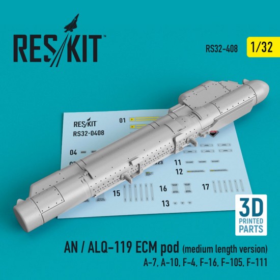 1/32 AN / ALQ-119 ECM Pod (medium length version) for A-7, A-10, F-4, F-16, F-105, F-111