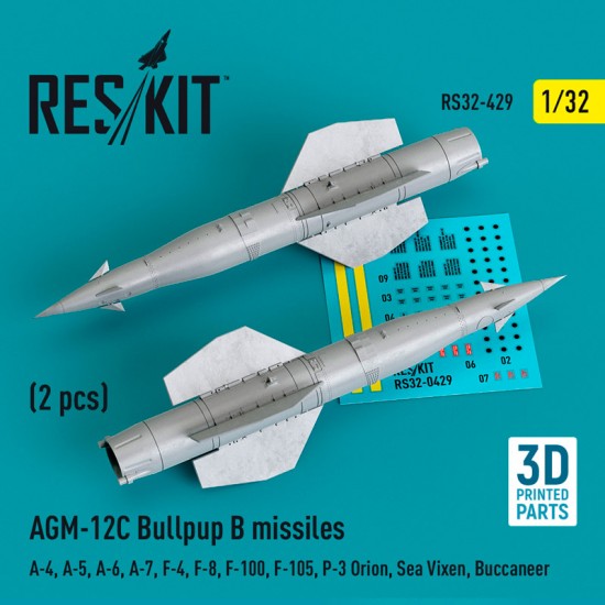 1/32 AGM-12C Bullpup B Missiles (2 pcs) for A-4/5/6/7, F-4/8/100/105, P-3, Sea Vixen