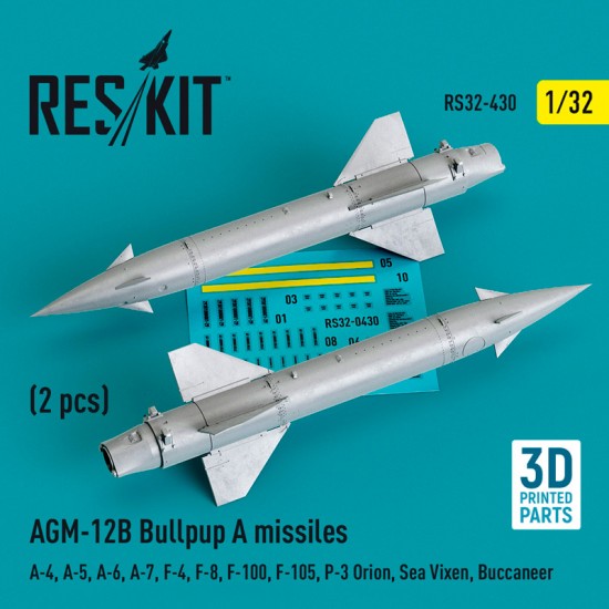 1/32 AGM-12B Bullpup A Missiles (2 pcs) for A-4/5/6/7, F-4/8/100/105, P-3, Sea Vixen