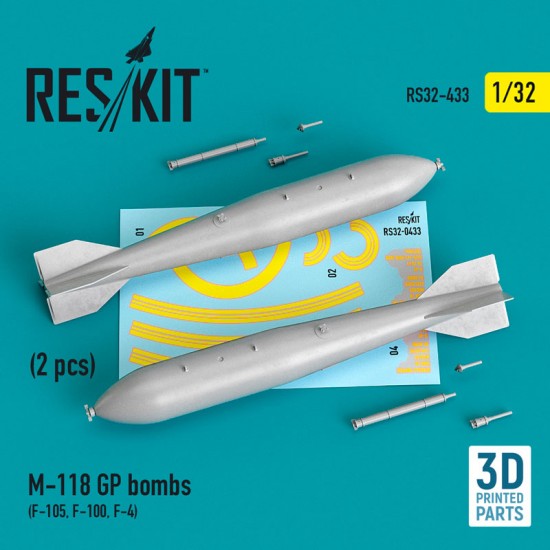 1/32 M-118 GP Bombs (2pcs) for F-105, F-100, F-4 (3D Printing)