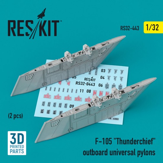 1/32 F-105 Thunderchief Outboard universal Pylons (2pcs, 3D Printing)