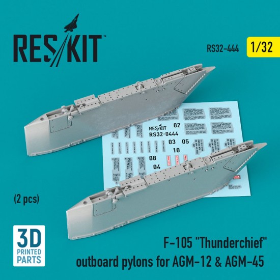 1/32 F-105 Thunderchief Outboard AGM-12 & AGM-45 Pylons (2pcs, 3D Printing)