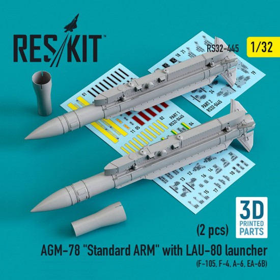 1/32 AGM-78 Standard ARM with LAU-80 Launcher (2pcs) for F-105, F-4, A-6, EA-6B