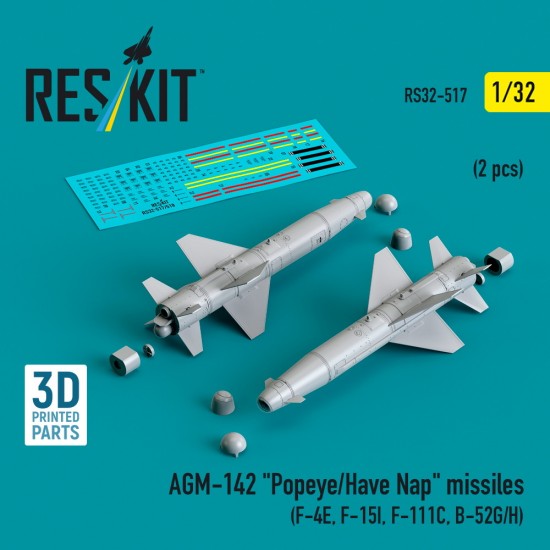 1/32 AGM-142 (A/B/C/D) Popeye/Have Nap Missiles for F-4E/F-15I/F-111C/B-52G/H