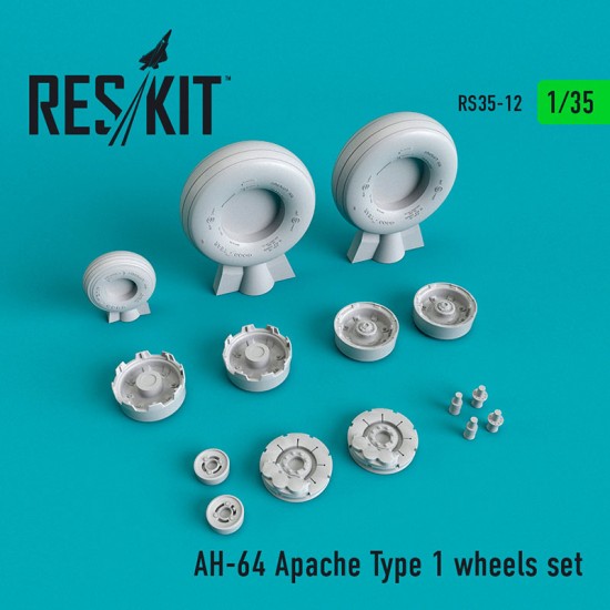 1/35 Boeing AH-64 Apache Type 1 Wheels set for Academy kits