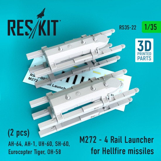 1/35 Hellfire Missiles M272-4 Rail Launcher (2pcs) for Kangnam/Academy/Italeri