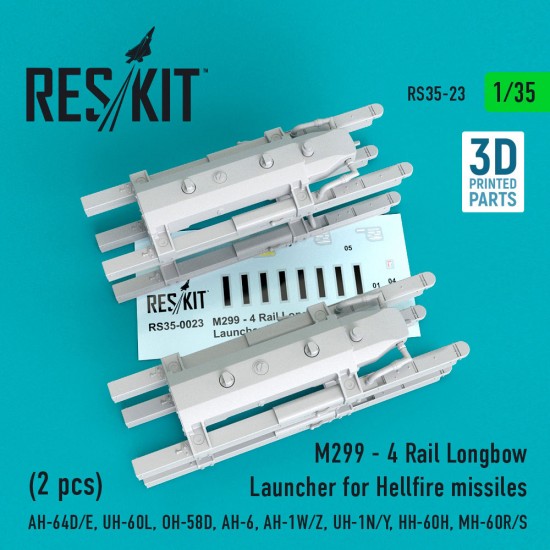 1/35 Hellfire Missiles M299-4 Rail Longbow Launcher (2pcs) for Academy/Italeri
