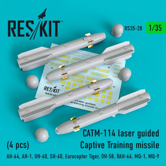 1/35 CATM-114 Laser Guided Captive Training Missiles (4pcs) for Academy/Italeri
