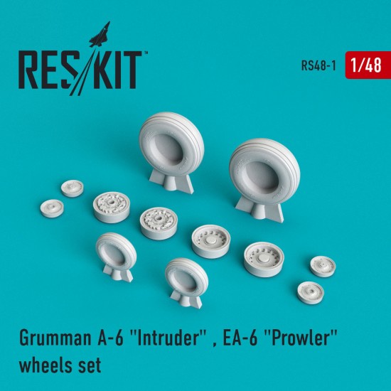 1/48 Grumman A-6 "Intruder" , EA-6 "Prowler" Wheels for Hobby Boss/Revell/Kinetic 
