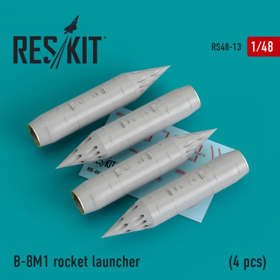 1/48 B-8M1 Rocket Launcher (4pcs) for Mig-23/27/29, Su-17/20/22/24/25/27/33, Jak-38