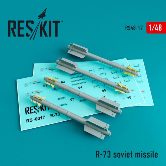 1/48 Soviet R-73 Missile (4pcs) for Su-27/30/33/34/35/37 Mig-29 kits