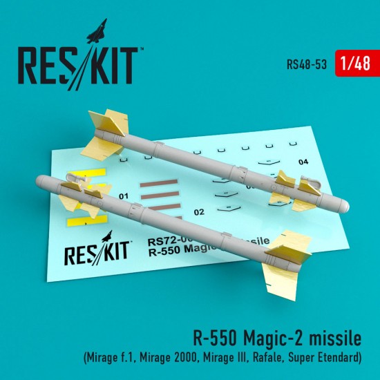 1/48 R-550 Magic-2 Missile (4pcs) for Mirage f.1/2000/III/Rafale/Super Etendard kits