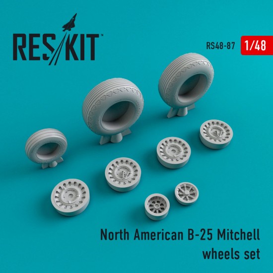 1/48 US B-25 Mitchell Wheels Set for Academy/Accurate Miniatures/Italeri/Revell kits