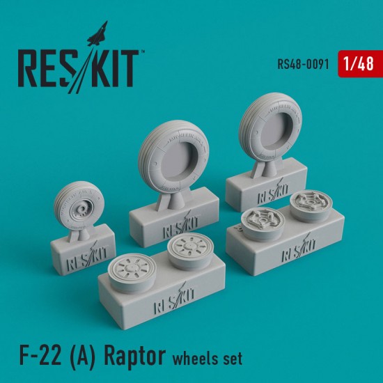 1/48 F-22A Raptor Wheels Set for Academy/Hasegawa/Italeri/Revell kits