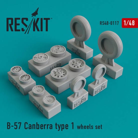 1/48 B-57 Canberra Type 1 Wheels set for Airfix/Classic Airframes kits