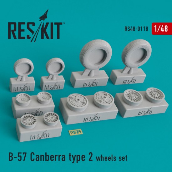 1/48 B-57 Canberra Type 2 Wheels set for Airfix/Classic Airframes kits