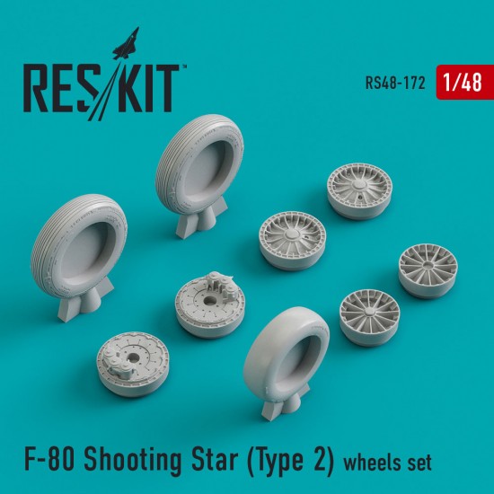 1/48 F-80 Shooting Star Type #2 Wheels for Hasegawa/Monogram/Hobby Boss/Bandai kits