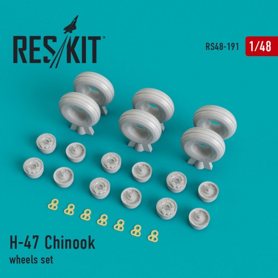 1/48 H-47 Chinook Wheels set for Aurora/Italeri/Revell kits