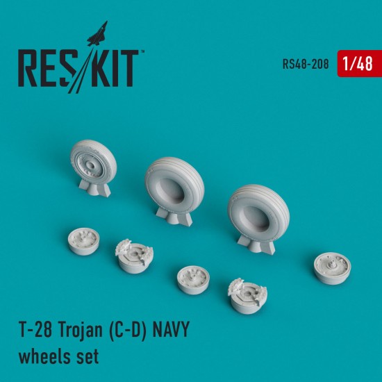 1/48 T-28 Trojan (C-D) NAVY Wheels set for Monogram/Roden/Revell/AMG kits